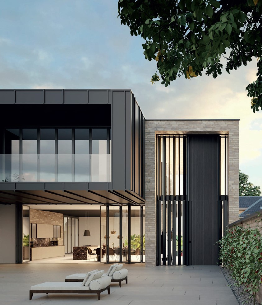 Skydoors Coal Black Platinum Inserts 1600x3500 mm