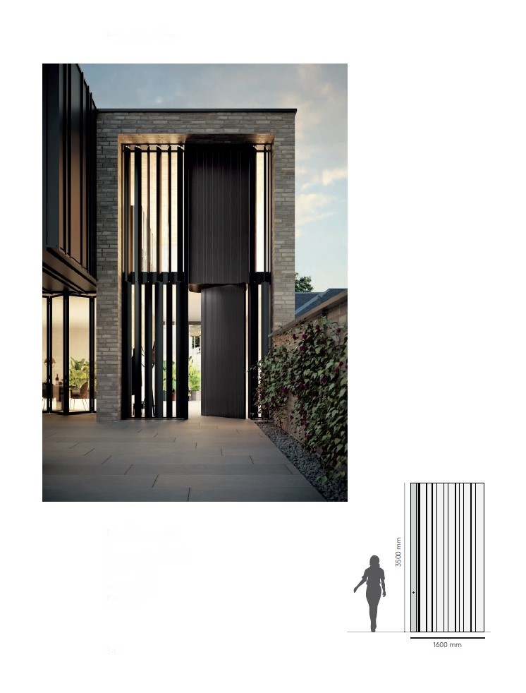 Skydoors Coal Black Platinum Inserts 1600x3500 mm