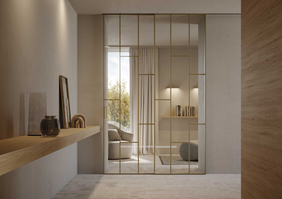 EGO 870 rám Lacatto Oro + transparentné sklo (Door2000)