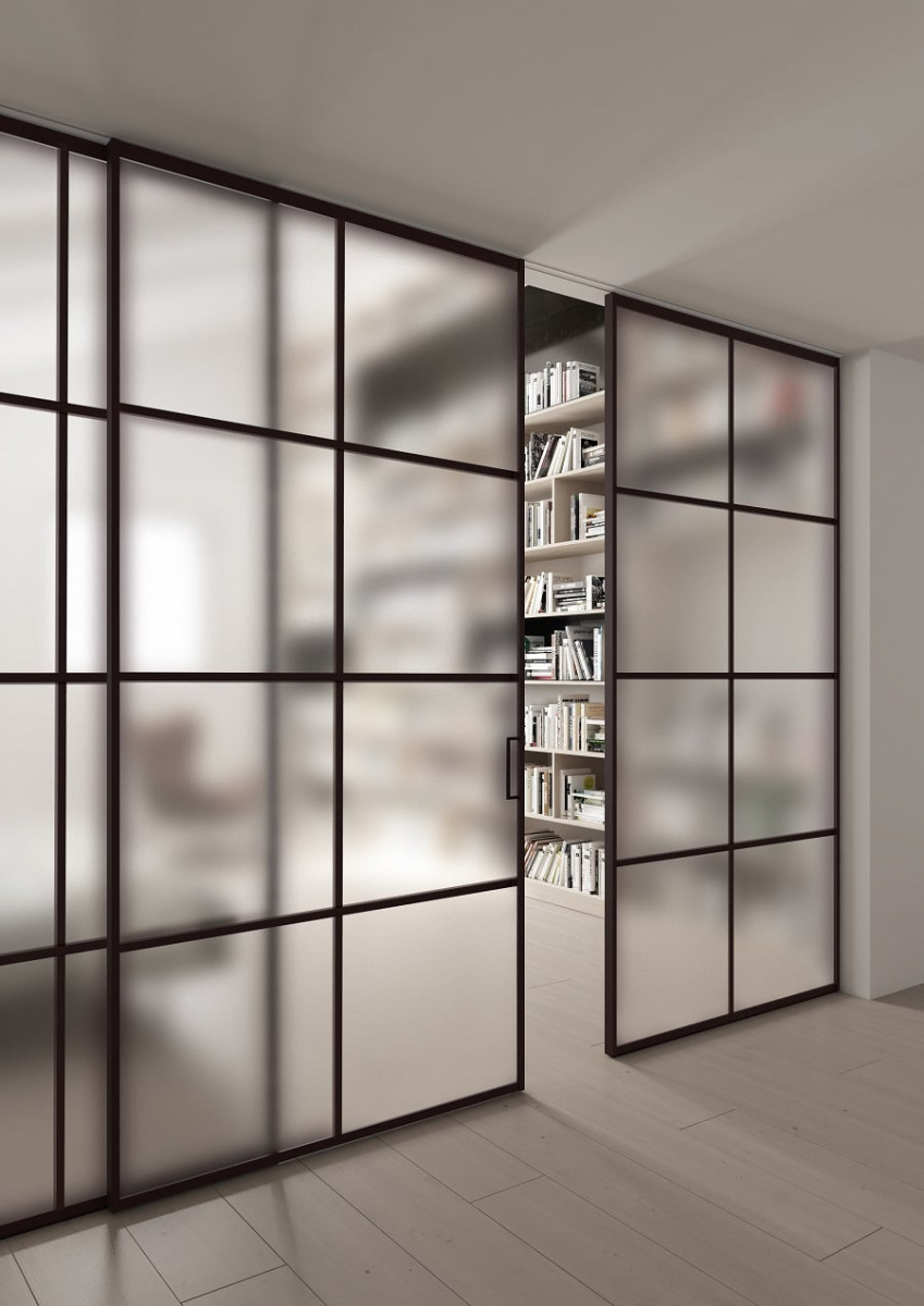 FACTORY TV4 Total black + Bianco Acidato glass