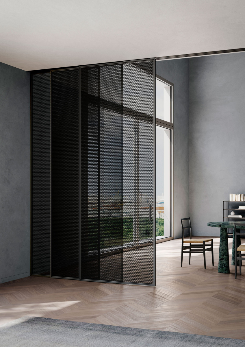 L7 posuv rám Black + sklo Liquorice (Lualdi)