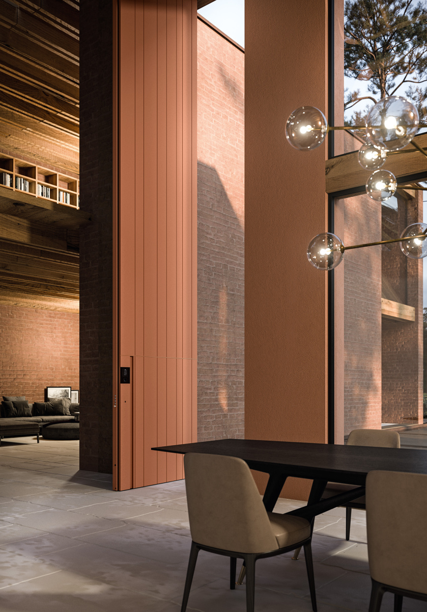 Skydoors Tasilaq Sablé / Copper Inserts 1300x6000 mm