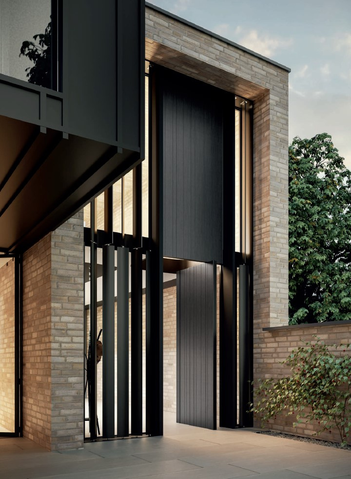 Skydoors Coal Black Platinum Inserts 1600x3500 mm (Oikos)